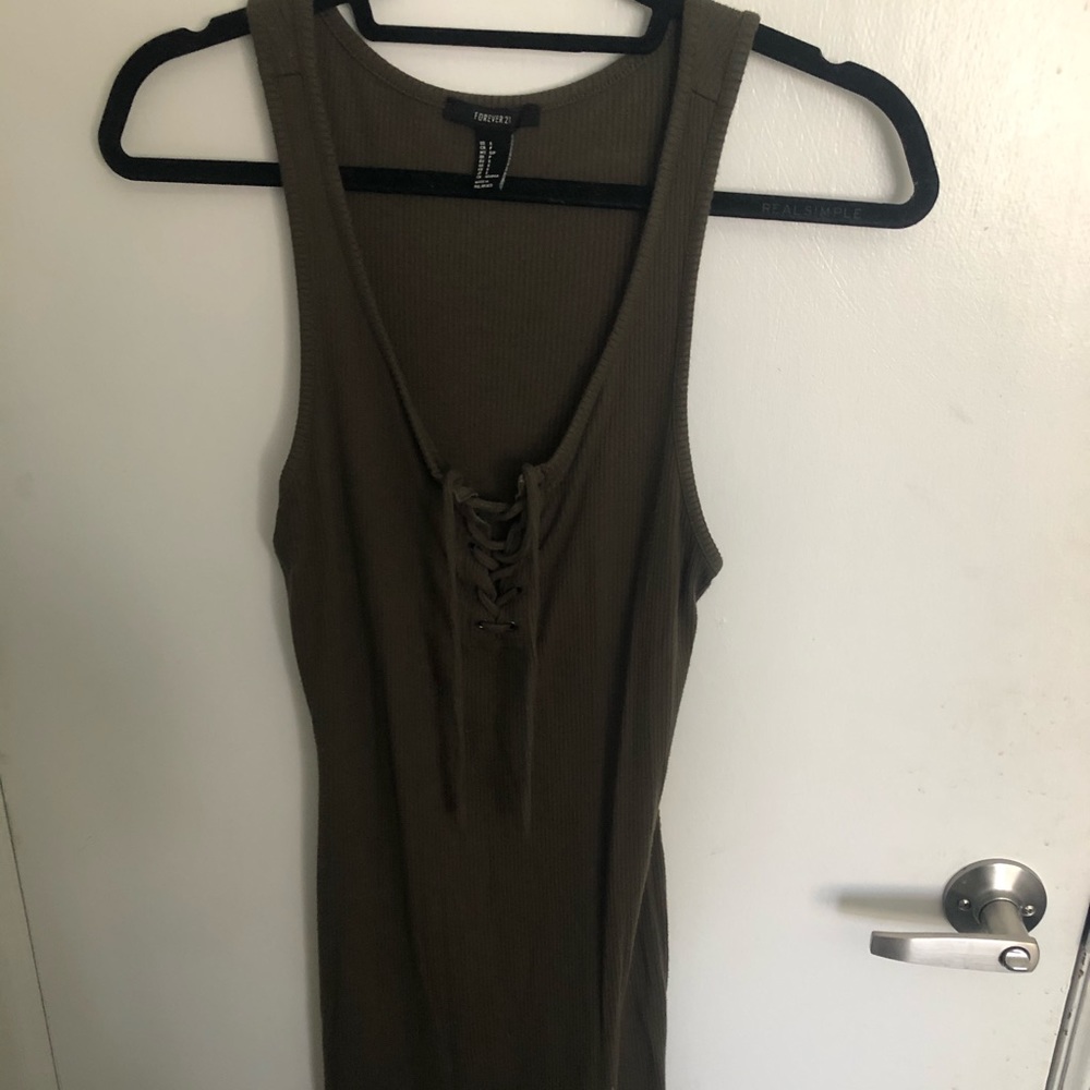 Green cross chest dress